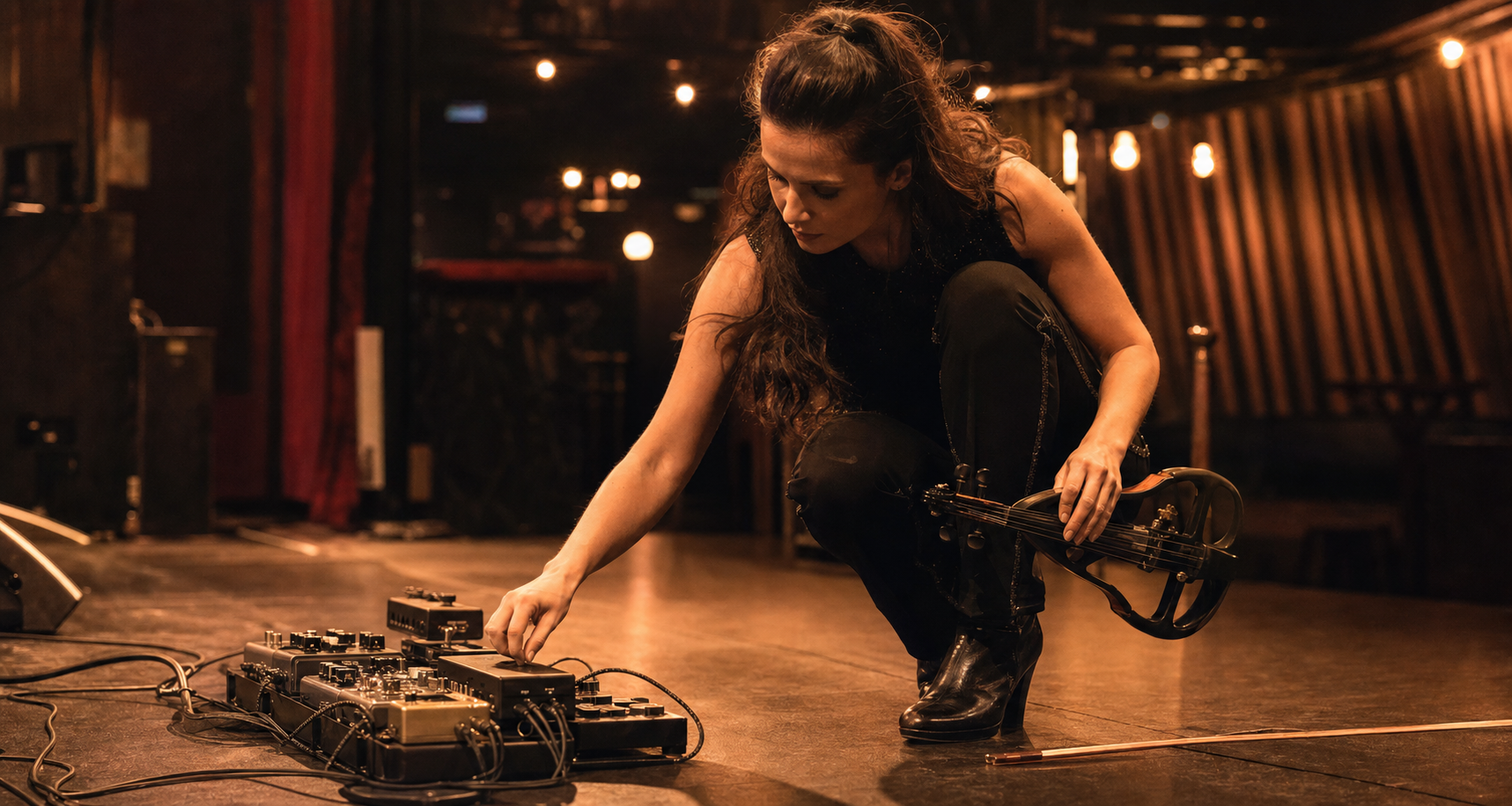 Най-добрите pedalboard захранвания за electric violin изпълнители на сцена — Tanya Strings blog article image