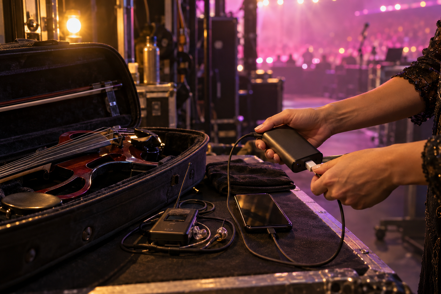Подреден USB-C charging kit за electric violin performer